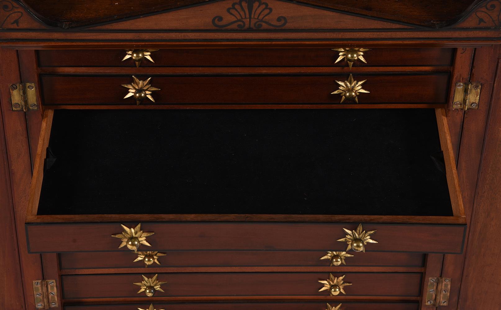 Y A REGENCY MAHOGANY AND EBONY INLAID COLLECTORS CABINET, EARLY 19TH CENTURY - Image 9 of 9
