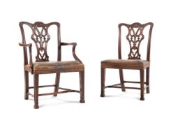 A SET OF TWELVE MAHOGANY DINING CHAIRS, IN GEORGE III STYLE, 19TH CENTURY