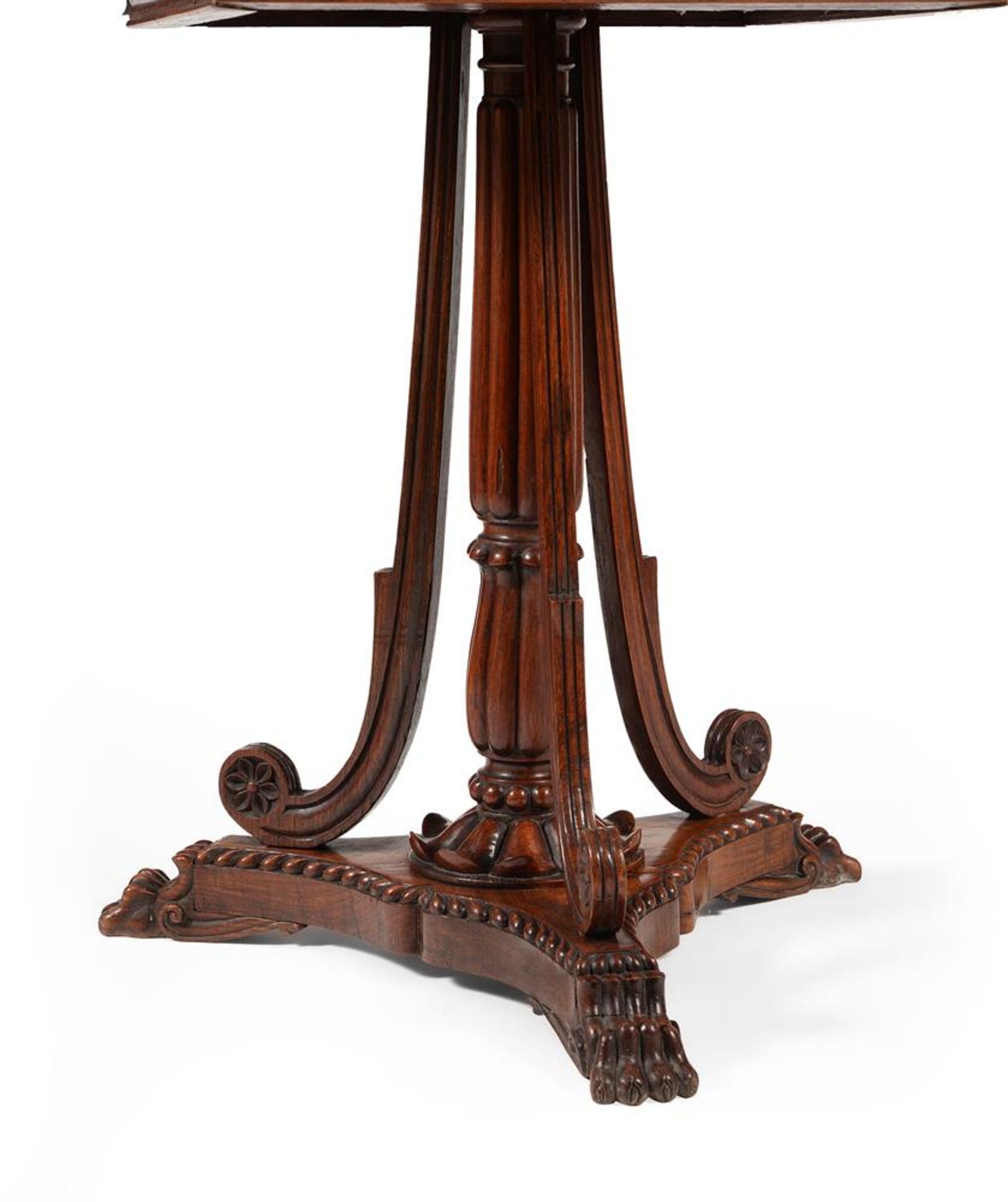 Y AN ANGLO-INDIAN CARVED ROSEWOOD PEDESTAL OCCASIONAL TABLE, CIRCA 1825 - Image 4 of 4