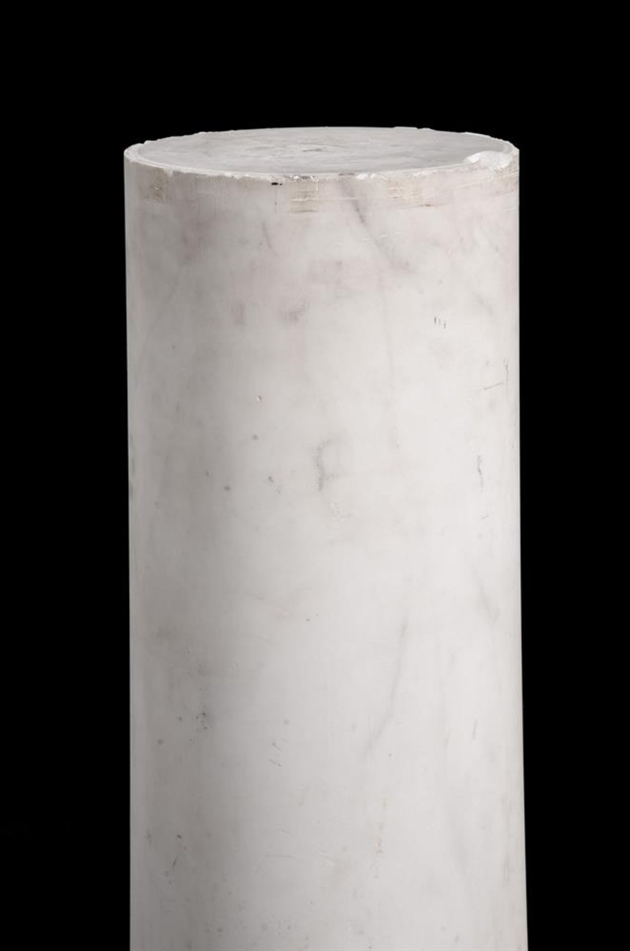 A WHITE MARBLE COLUMN PEDESTAL,19TH CENTURY - Image 2 of 2