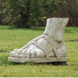 A LARGE SANDALLED FOOT, POSSIBLY AFTER THE PRAXITELES SCULPTURE OF HERMES