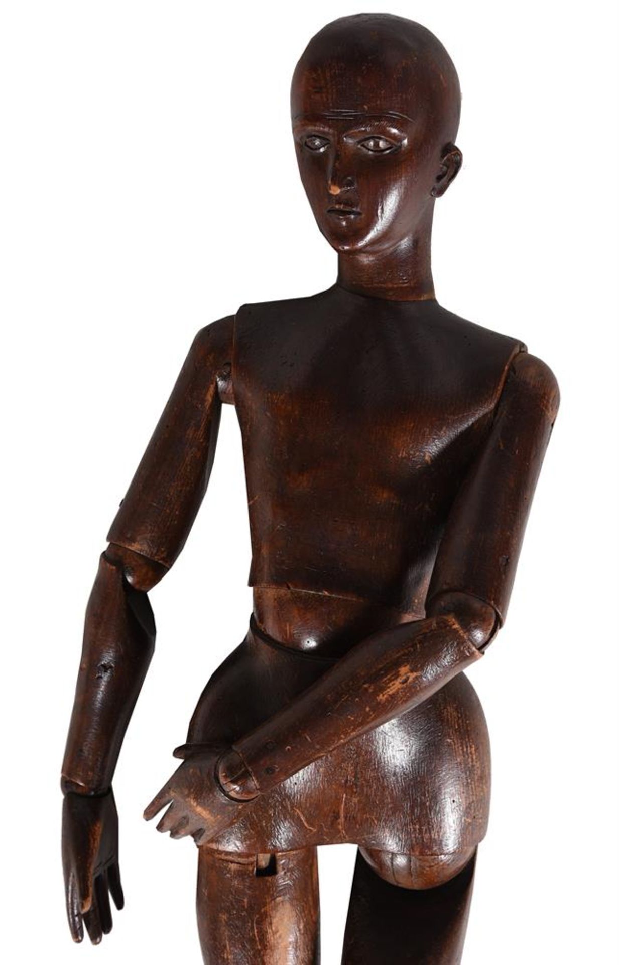 A CARVED ARTIST'S LAY FIGURE OR MANNEQUIN, ITALIAN OR FRENCH, 19TH CENTURY - Bild 3 aus 3