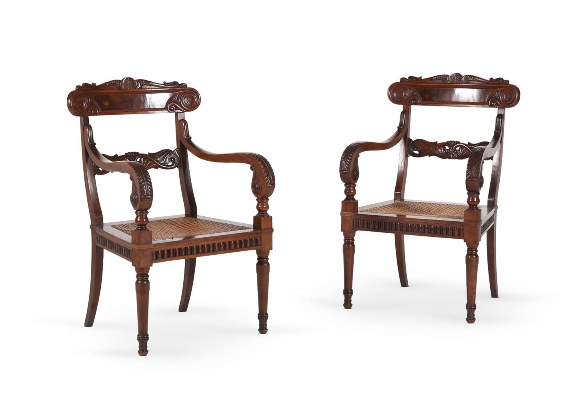 A SET OF FOUR WILLIAM IV MAHOGANY ARMCHAIRS, IN THE MANNER OF GILLOWS, CIRCA 1835 - Image 8 of 9