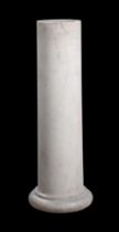 A WHITE MARBLE COLUMN PEDESTAL,19TH CENTURY