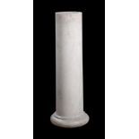 A WHITE MARBLE COLUMN PEDESTAL,19TH CENTURY