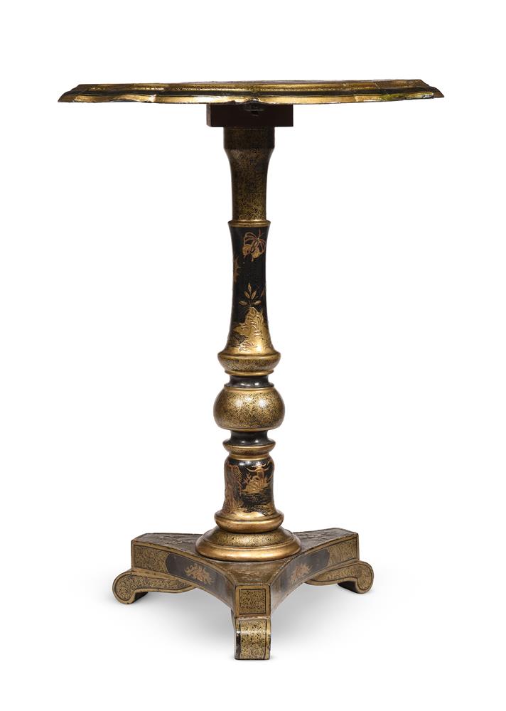 Y AN EARLY VICTORIAN PAPIER MACHE AND MOTHER-OF-PEARL INLAID PEDESTAL TABLE, CIRCA 1840 - Image 5 of 5