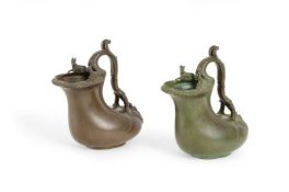 AFTER THE ANTIQUE, TWO 'GRAND TOUR' BRONZE ASKOS JUGS, PROBABLY NAPLES