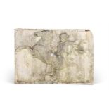 A FAUX MARBLE PANEL DEPICTING HORSEMAN FROM THE PARTHENON FRIEZE, 20TH CENTURY