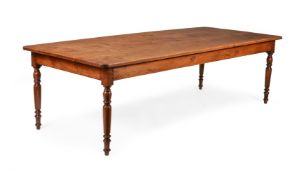AN ELM AND ASH DINING TABLE, FIRST HALF 19TH CENTURY