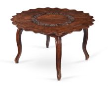 AN INDIAN EXOTIC HARDWOOD TABLE, LATE 19TH/EARLY 20TH CENTURY