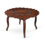 AN INDIAN EXOTIC HARDWOOD TABLE, LATE 19TH/EARLY 20TH CENTURY