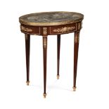 AN AUSTRIAN MAHOGANY AND GILT METAL MOUNTED OCCASIONAL TABLE, EARLY 19TH CENTURY