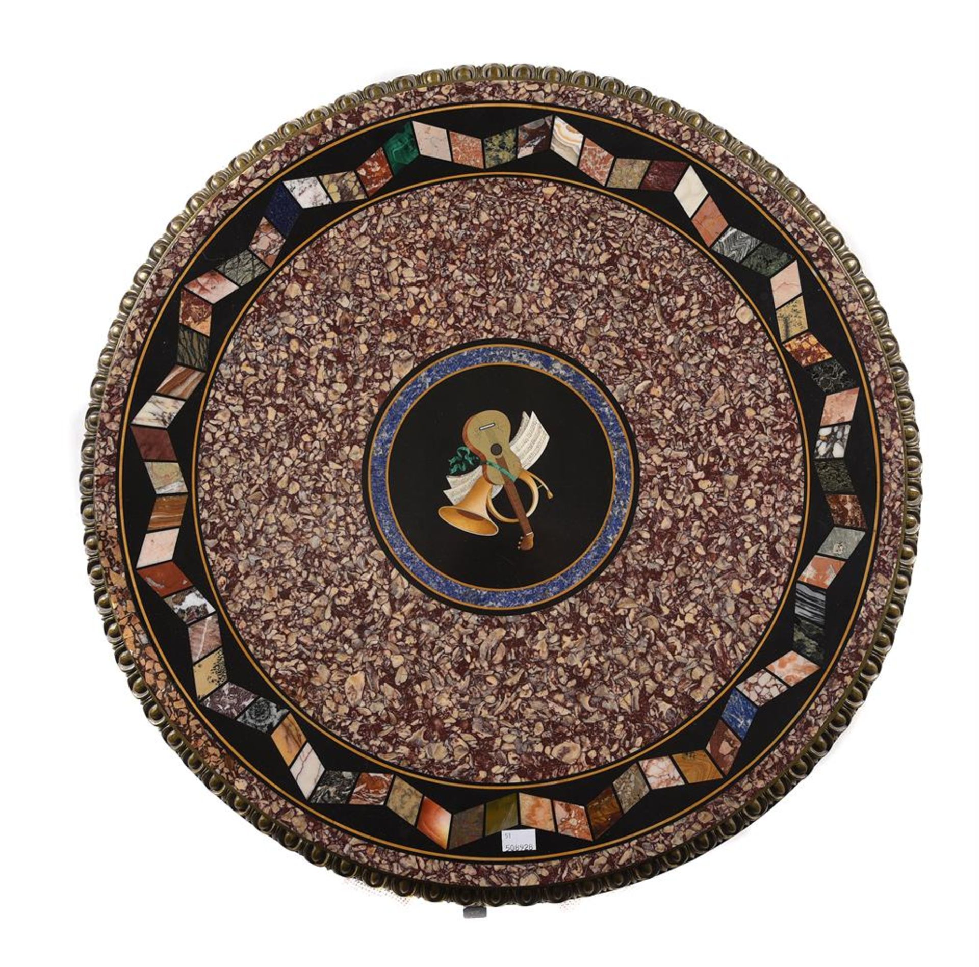 Y A PIETRE DURE AND SPECIMEN MARBLE TOP TABLE, FLORENTINE, SECOND HALF OF THE 19TH CENTURY - Image 6 of 8