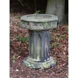 A CAST STONE GOTHIC PEDESTAL JARDINIÈRE, ATTRIBUTED TO AUSTIN & SEELEY, MID/LATE 19TH CENTURY