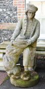 AN INTERESTING SCOTTISH CARVED STONE FIGURE OF A YOUNG BOY, EARLY 19TH CENTURY