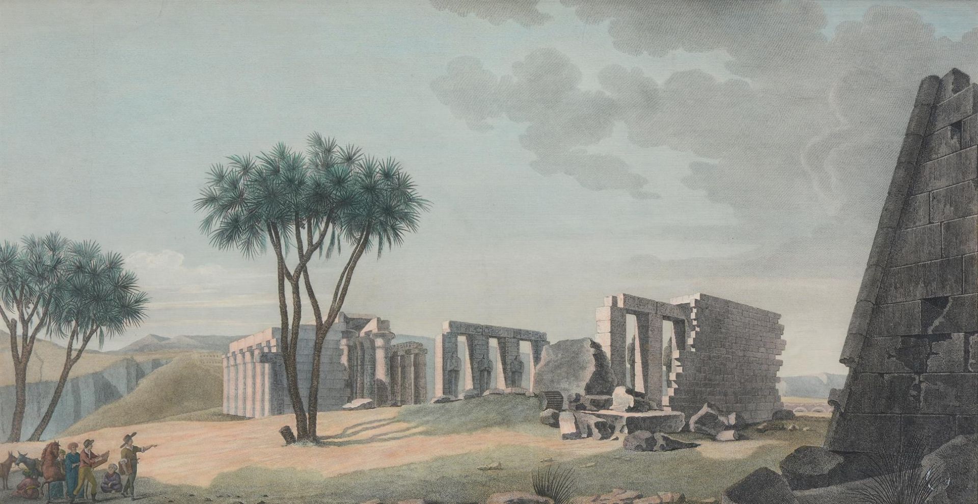 SIX HAND-COLOURED ENGRAVINGS OF EGYPT (LUXOR, KARNAK, DENDERA), EARLY 19TH CENTURY - Image 7 of 13