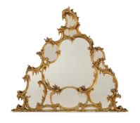 A CARVED GILTWOOD MIRROR, IN MID-18TH CENTURY STYLE