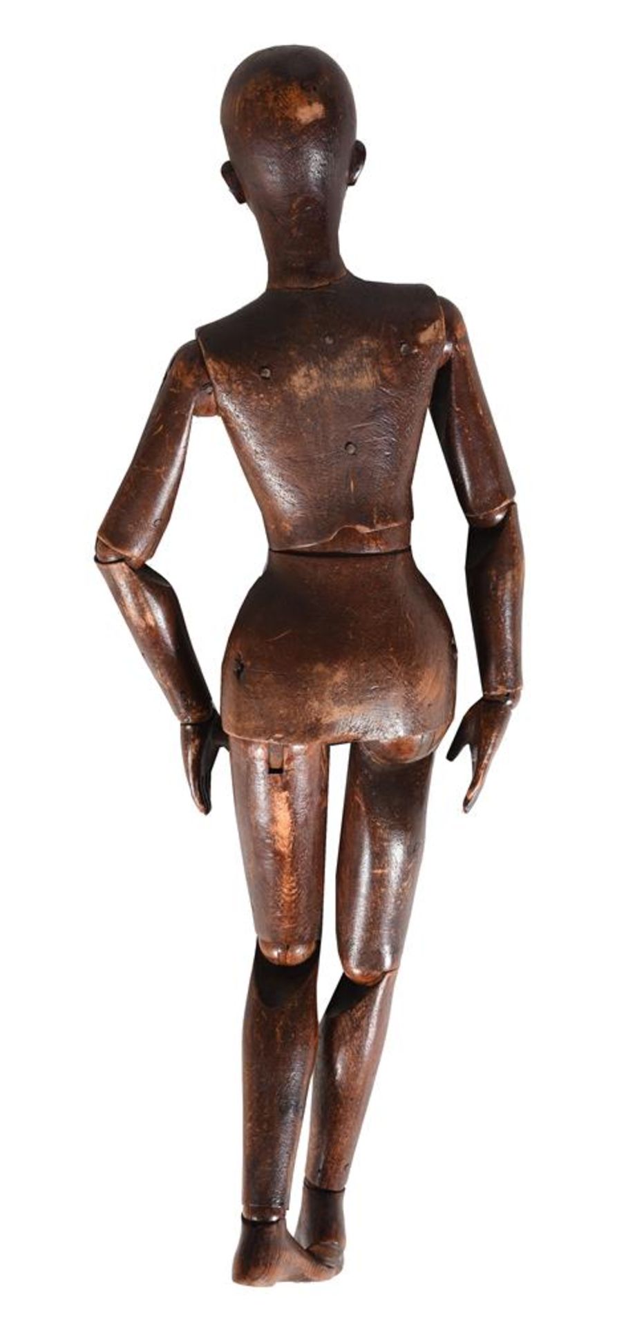 A CARVED ARTIST'S LAY FIGURE OR MANNEQUIN, ITALIAN OR FRENCH, 19TH CENTURY - Bild 2 aus 3