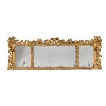 A GEORGE III GILTWOOD 'TRIPTYCH' MIRROR, POSSIBLY IRISH, CIRCA 1760