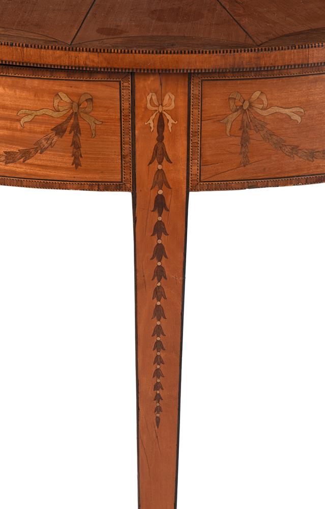 Y A PAIR OF SATINWOOD AND MARQUETRY SEMI-ELLIPTICAL SIDE TABLES, IN GEORGE III STYLE - Image 2 of 6