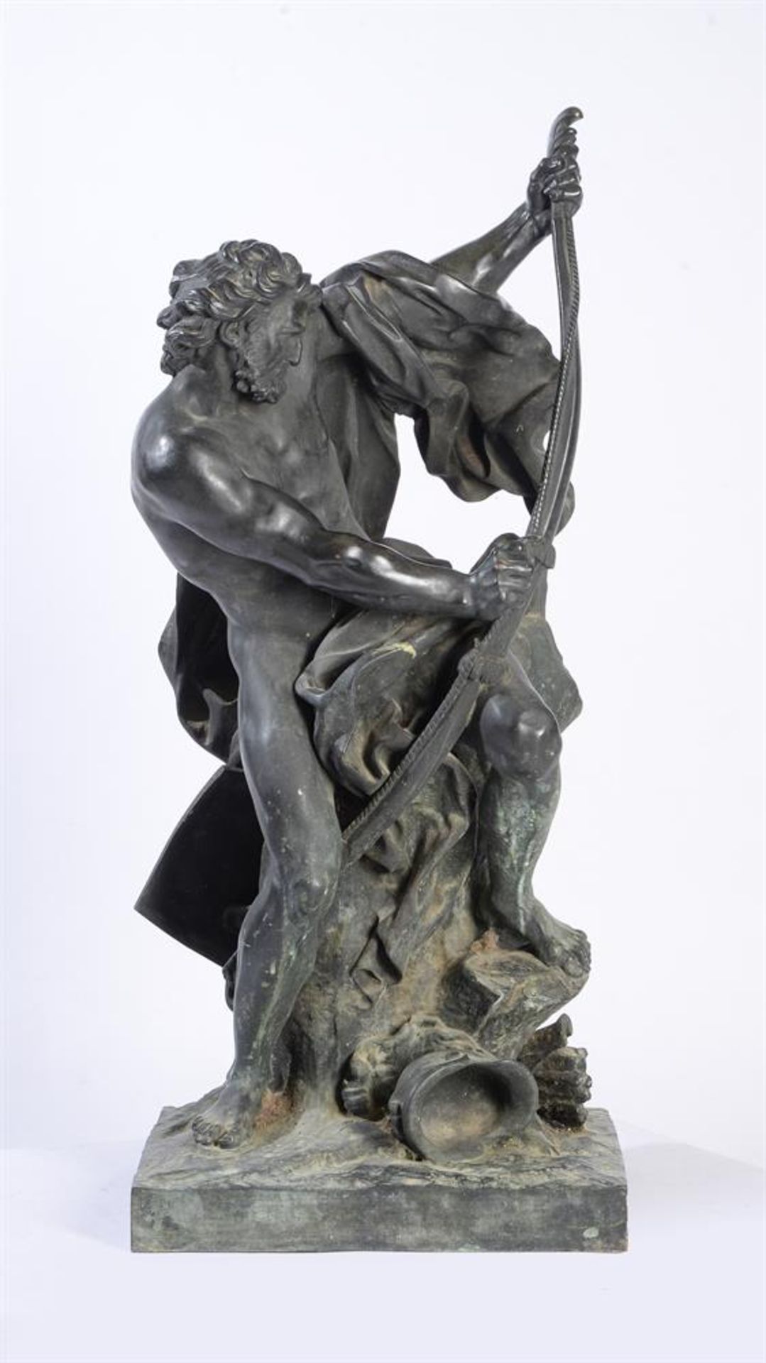 AFTER JACQUES BOUSSEAU (FRENCH, 1681-1740), A LARGE BRONZE FIGURE 'ULYSSES STRINGING HIS BOW' - Image 3 of 5