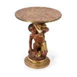 A LATE VICTORIAN CARVED PINE AND GILTWOOD 'BLACKAMOOR' TABLE, LATE 19TH CENTURY