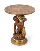A LATE VICTORIAN CARVED PINE AND GILTWOOD 'BLACKAMOOR' TABLE, LATE 19TH CENTURY