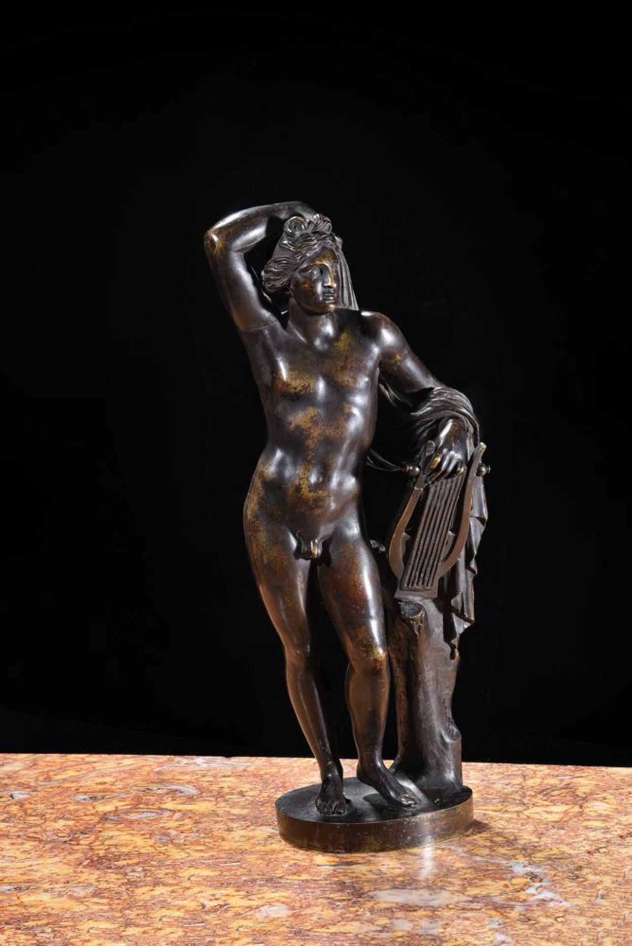 AFTER THE ANTIQUE, A BRONZE FIGURE OF APOLLO, ITALIAN, 18TH CENTURY