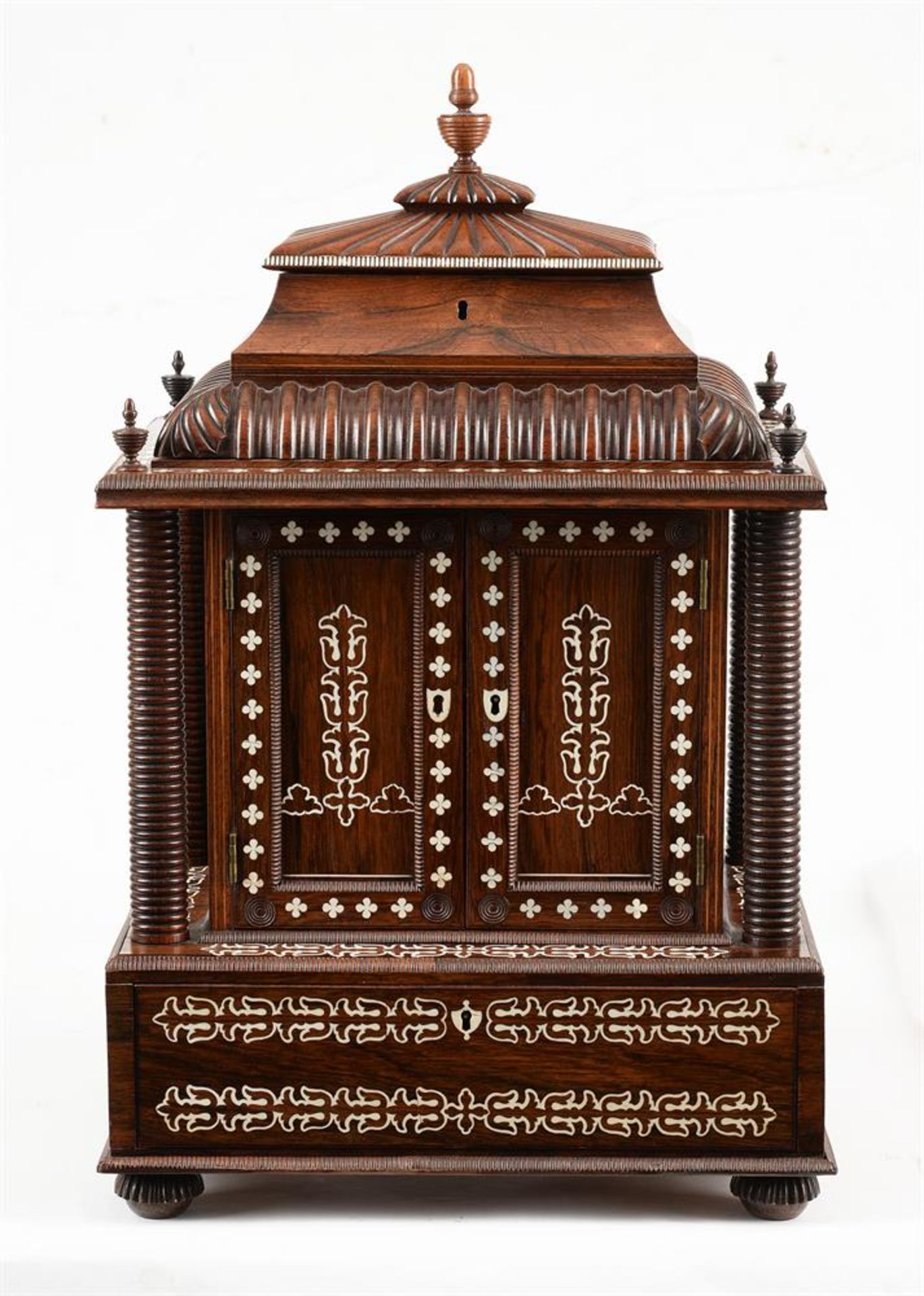 Y A GEORGE IV ROSEWOOD AND IVORY MARQUETRY TABLE CABINET, CIRCA 1830 - Image 2 of 7