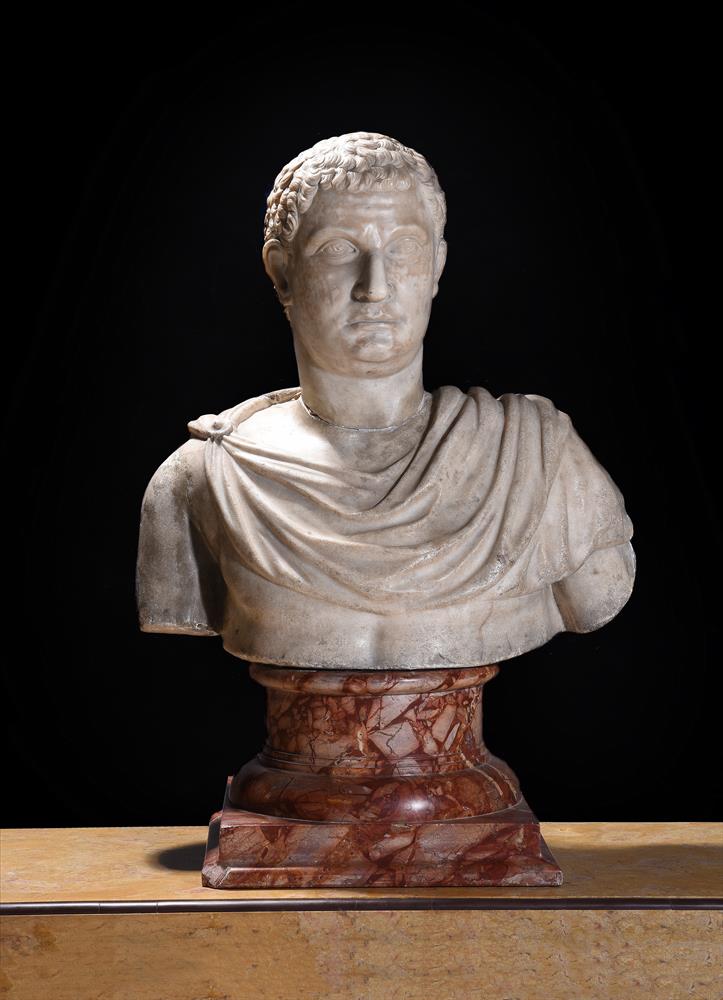 A MARBLE BUST OF A ROMAN EMPEROR, ITALIAN, 18TH CENTURY