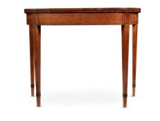 Y A GEORGE III SATINWOOD AND CROSSBANDED CARD TABLE, CIRCA 1790