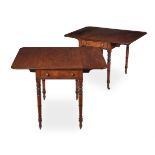 Y A PAIR OF GEORGE III MAHOGANY AND EBONY INLAID PEMBROKE TABLES, CIRCA 1810