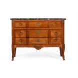 A WALNUT AND TULIPWOOD BREAKFRONT COMMODE, IN LOUIS XV/XVI TRANSITIONAL STYLE, 19TH CENTURY