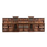 Y A ROSEWOOD AND MARBLE BREAKFRONT LIBRARY BOOKCASE, 19TH CENTURY AND LATER