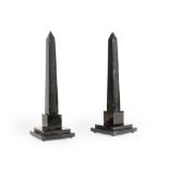 AFTER THE ANTIQUE, A PAIR OF OBELISKS IN BELGIAN BLACK MARBLE, 19TH CENTURY