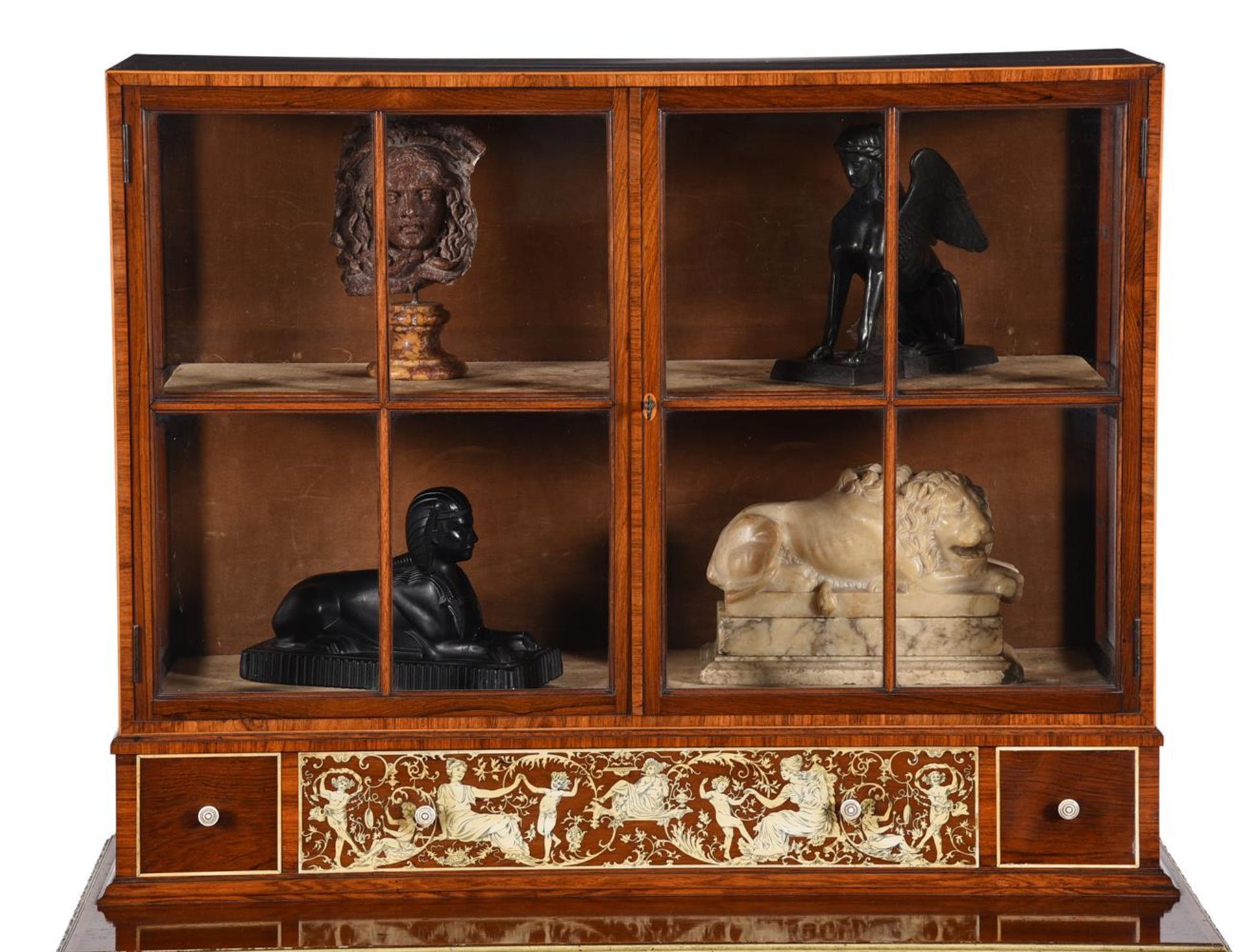 Y A ROSEWOOD AND IVORY MARQUETRY DECORATED SIDE CABINET, ATTRIBUTED TO COLLINSON & LOCK - Image 9 of 10