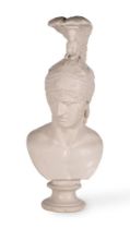 AFTER THE ANTIQUE, A LARGE PLASTER BUST OF ACHILLES, ITALIAN, 20TH CENTURY