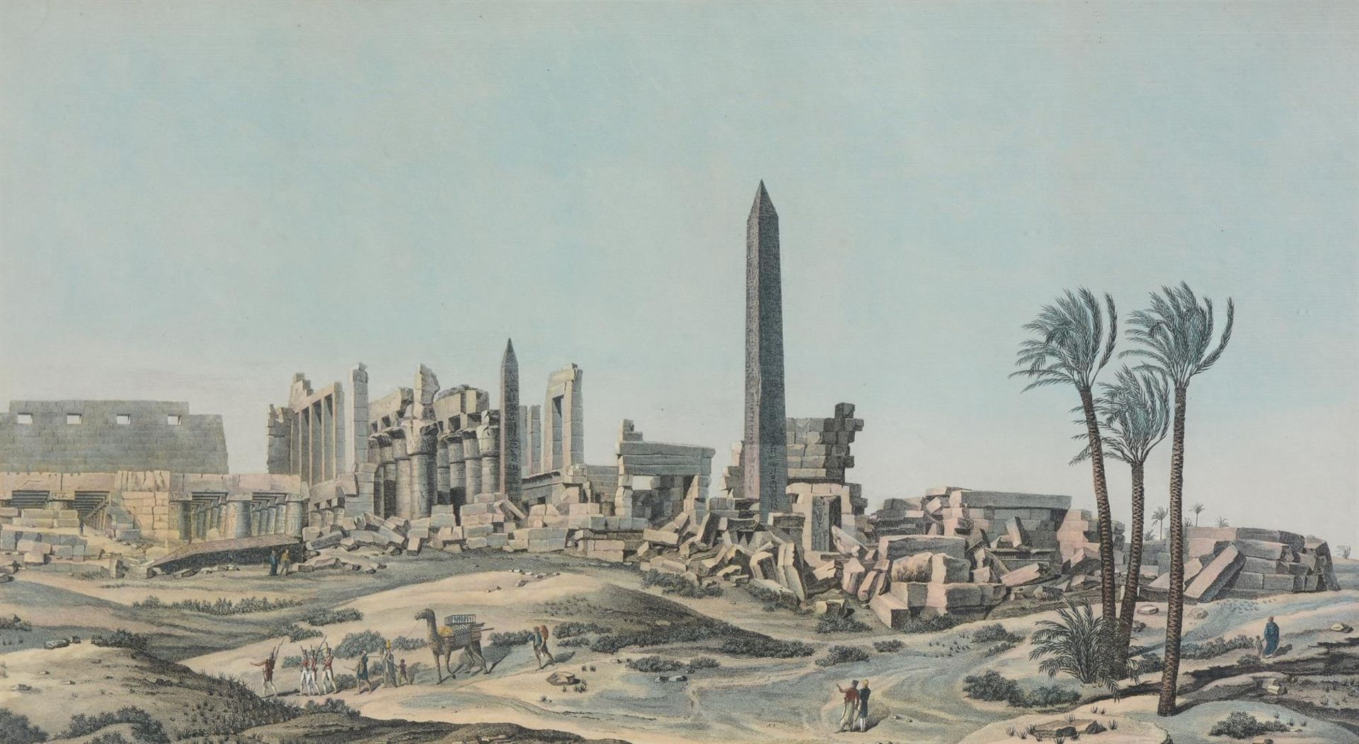 SIX HAND-COLOURED ENGRAVINGS OF EGYPT (LUXOR, KARNAK, DENDERA), EARLY 19TH CENTURY - Image 11 of 13