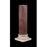 A SIMULATED PORPHYRY SCAGLIOLA COLUMN PEDESTAL, EARLY 19TH CENTURY