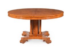 A GEORGE IV POLLARD OAK CENTRE TABLE, CIRCA 1825