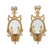 A PAIR OF VICTORIAN GILTWOOD AND COMPOSTION GIRANDOLE WALL MIRRORS, BY CHARLES NOSOTTI, CIRCA 1870