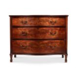 A GEORGE III MAHOGANY SERPENTINE CHEST OF DRAWERS, LATE 18TH CENTURY