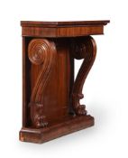 A MAHOGANY CONSOLE TABLE, IN THE MANNER OF THOMAS HOPE, 19TH CENTURY AND LATER