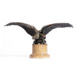 AN UNUSUAL ANIMALIER BRONZE OF A DOUBLE HEADED EAGLE, PROBABLY FRENCH, LATE 19TH CENTURY