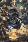 AFTER THE ANTIQUE, A LARGE BRONZE BUST OF DIONYSUS, NAPLES, SOMMER FOUNDRY