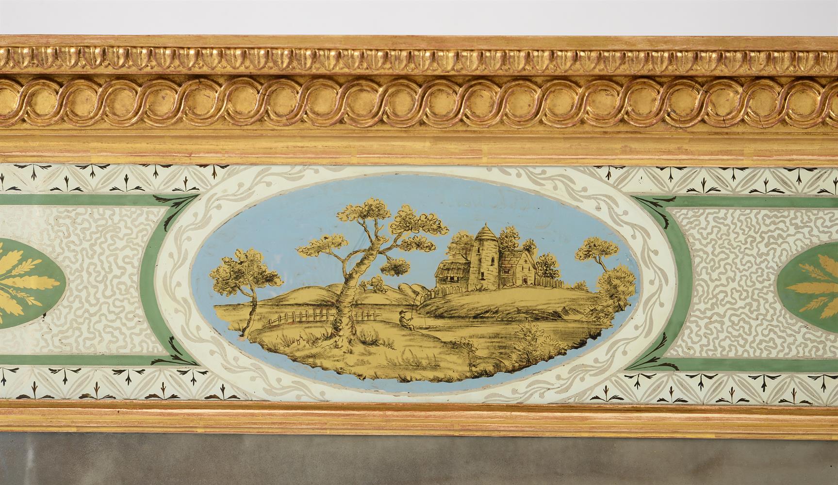 A REGENCY GILTWOOD AND VERRE ÉGLOMISÉ WALL MIRROR, CIRCA 1815 - Image 2 of 3