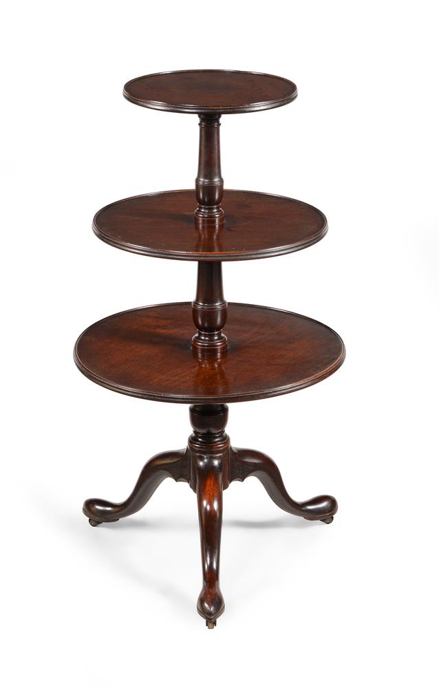 A GEORGE III MAHOGANY DUMB WAITER, SECOND HALF 18TH CENTURY