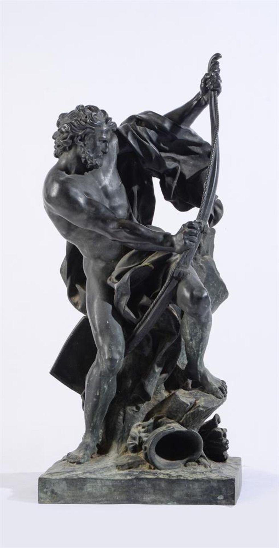 AFTER JACQUES BOUSSEAU (FRENCH, 1681-1740), A LARGE BRONZE FIGURE 'ULYSSES STRINGING HIS BOW' - Image 5 of 5