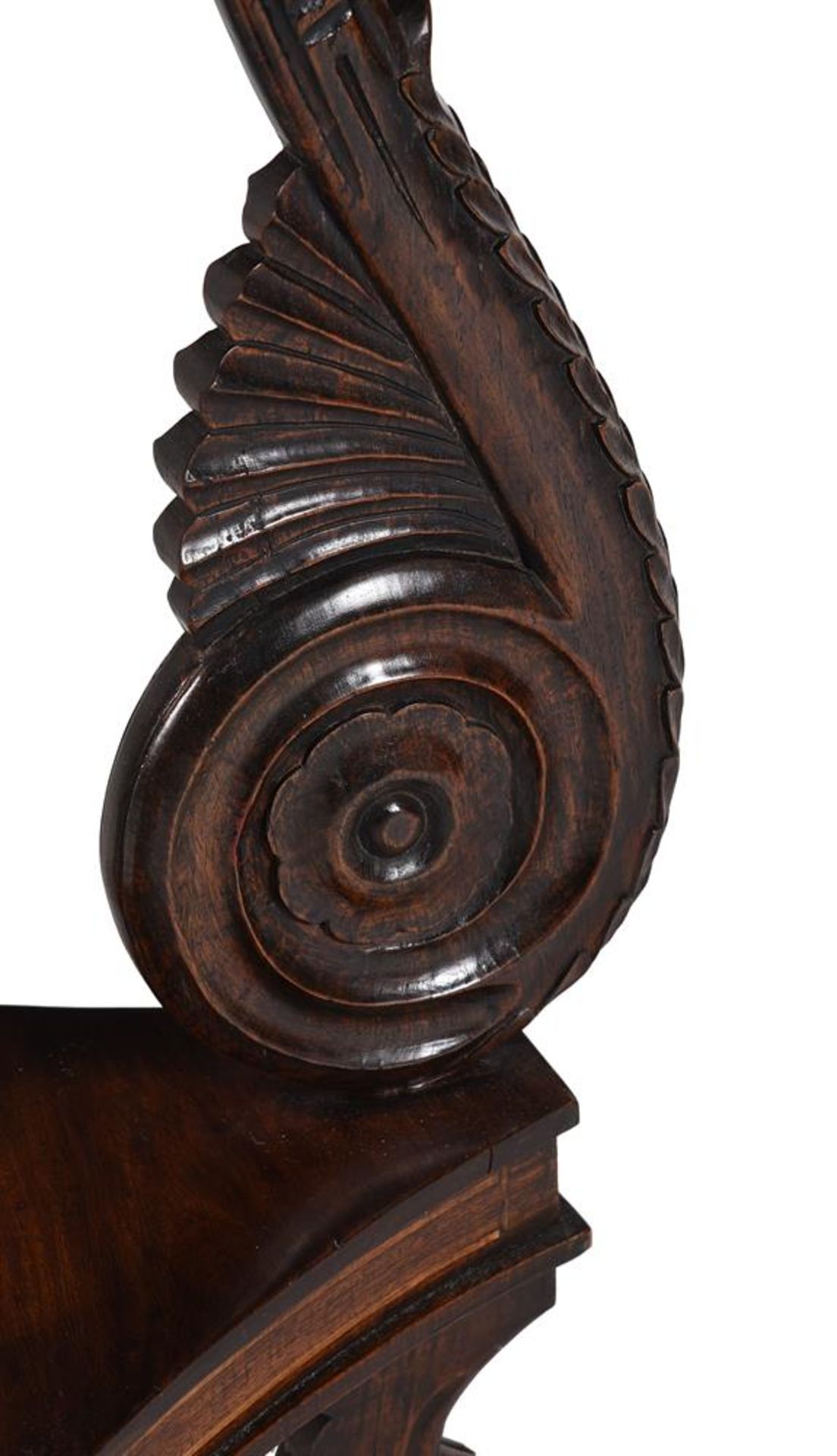 AN ANGLO INDIAN PADOUK TRIFORM PEDESTAL STAND, IN REGENCY STYLE, 19TH CENTURY - Image 3 of 6