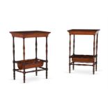 Y A PAIR OF GEORGE IV ROSEWOOD AND SATINWOOD BANDED OCCASIONAL TABLES, ATTRIBUTED TO GILLOWS
